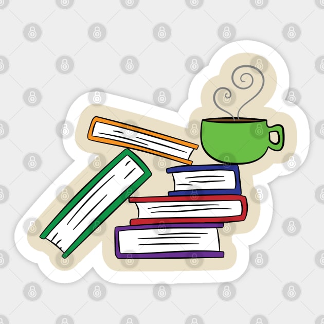 Books and Coffee Sticker by Character Alley